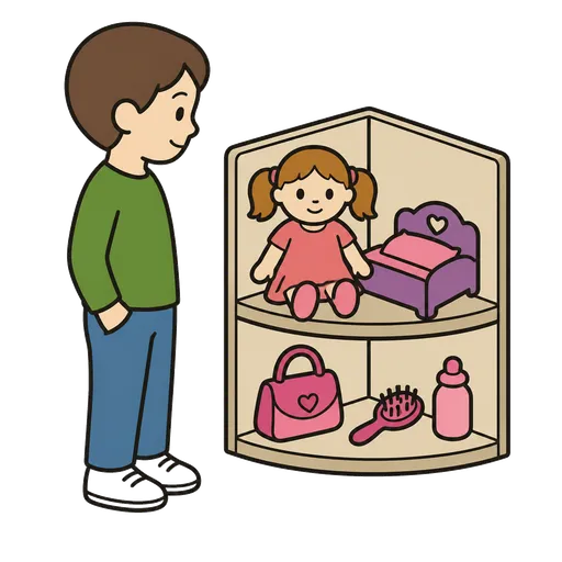 Piktogram AAC: kącik lalek
