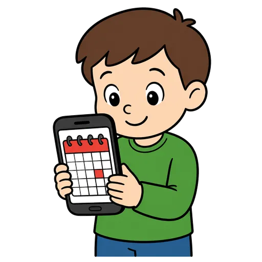 Pictograma CAA: calendario en el teléfono