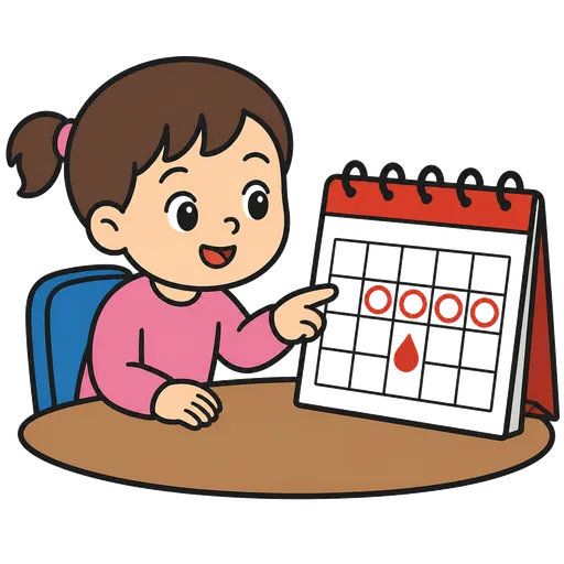 Pictograma CAA: calendario menstrual