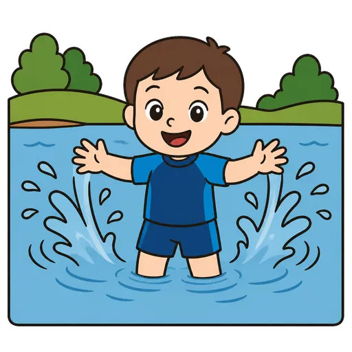 AAC-Piktogramm: Baden im See
