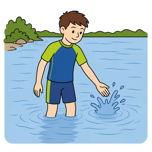 Pictogramme CAA : se baigner dans un lac