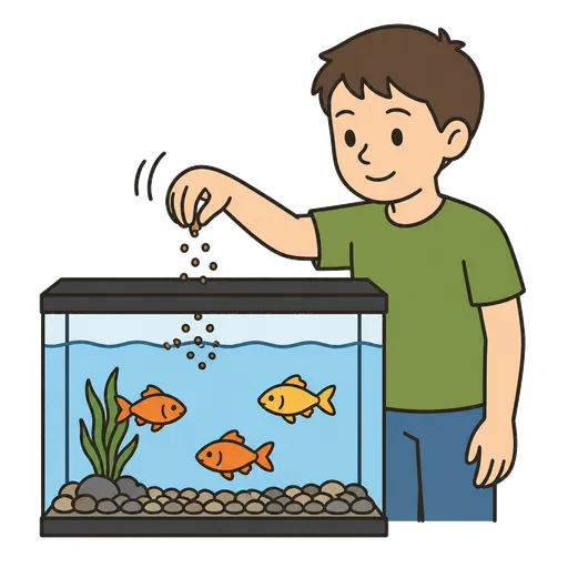 Pictogramme CAA : donner à manger aux poissons
