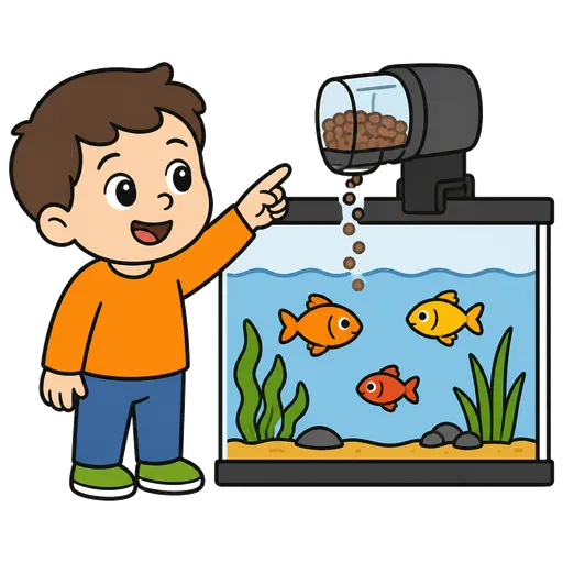 Pittogramma CAA: distributore automatico di cibo per pesci