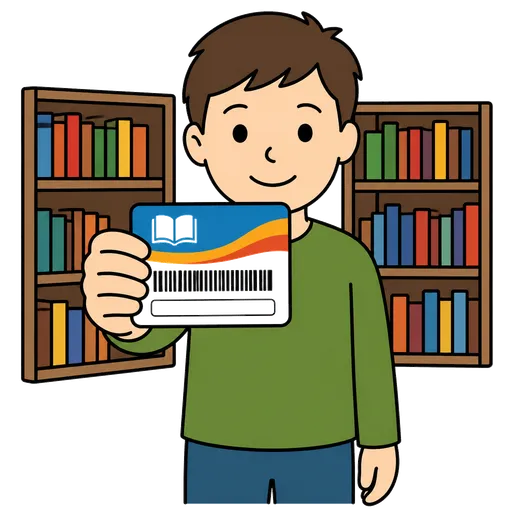 Piktogram AAC: karta biblioteczna