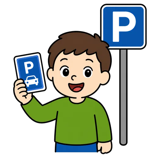 Piktogram AAC: karta parkingowa