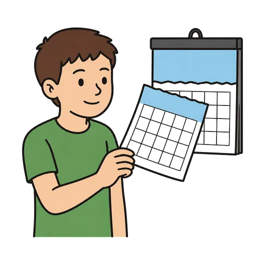 Pittogramma CAA: pagina del calendario