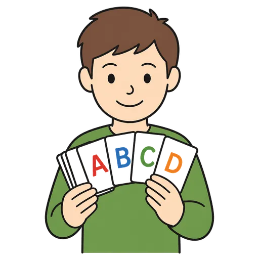 Piktogram AAC: karty z literami