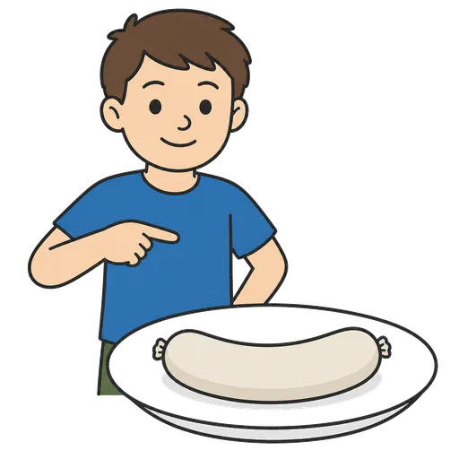 Piktogram AAC: kiełbasa biała