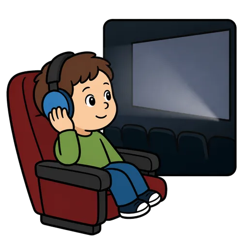 Pictograma CAA: proyección de cine apta para personas sensibles