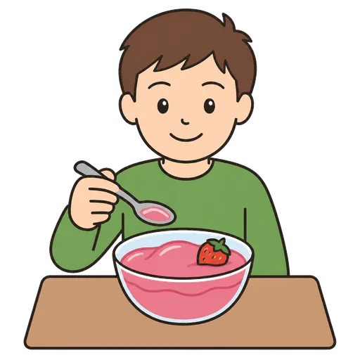 Piktogram AAC: kisiel truskawkowy