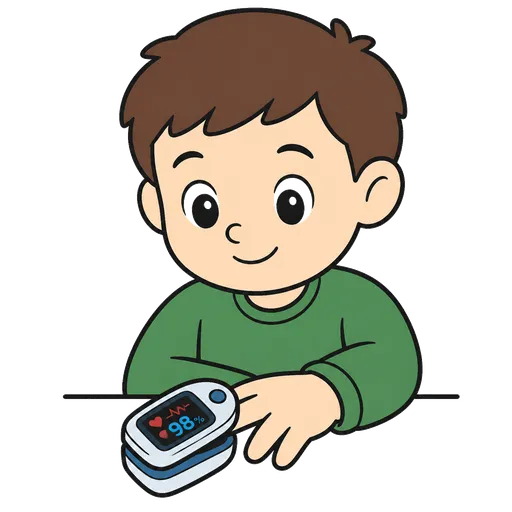 Piktogram AAK: pulzní oxymetr