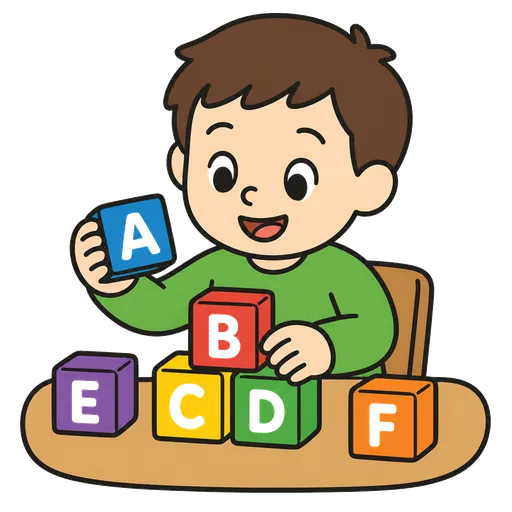 Piktogram AAC: klocki z literami
