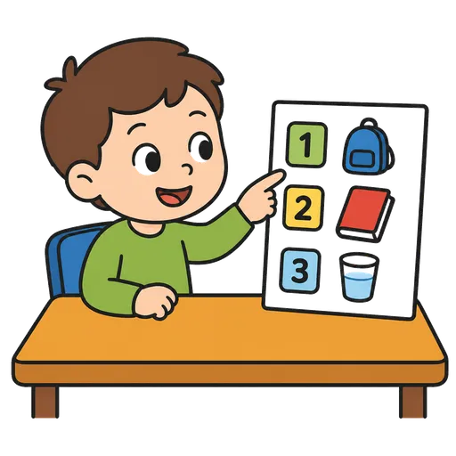 Piktogram AAC: kolejność zadań