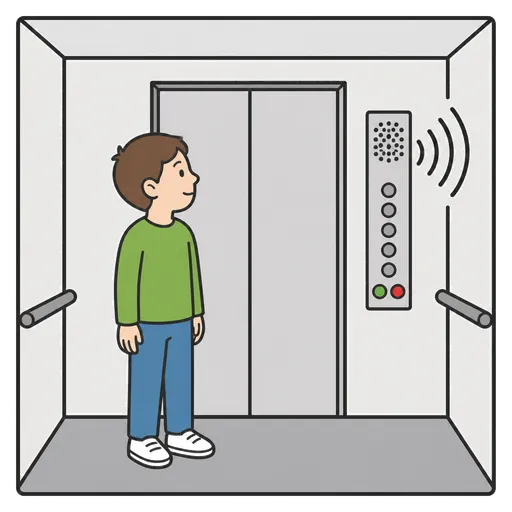 Pittogramma CAA: annuncio vocale in ascensore