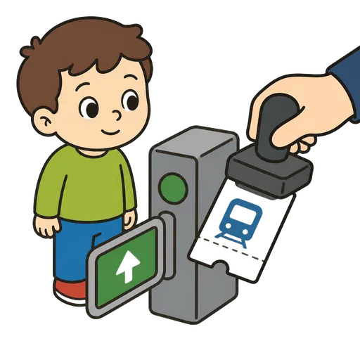 AAC-Piktogramm: Fahrkartenkontrolle