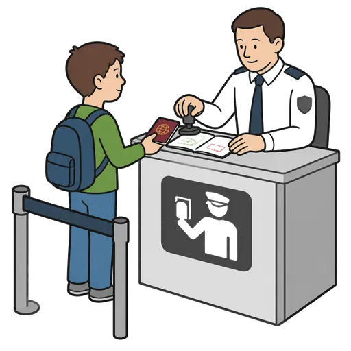 Piktogram AAC: kontrola paszportowa