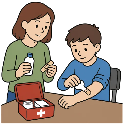 Piktogram AAC: kontrola rany