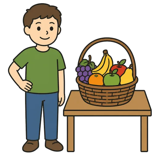 Piktogram AAC: kosz na owoce