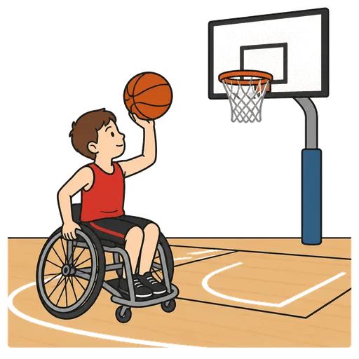 Pittogramma CAA: basket in carrozzina