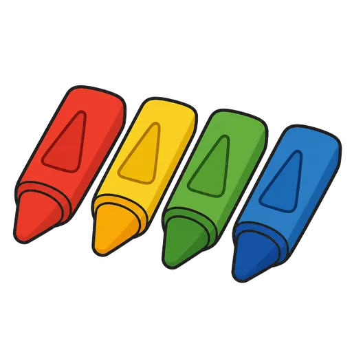 Piktogram AAC: kredki trójkątne