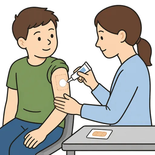 Piktogram AAK: znecitlivující krém před odběrem vzorku