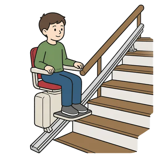 Pittogramma CAA: sedia elevatrice a scala