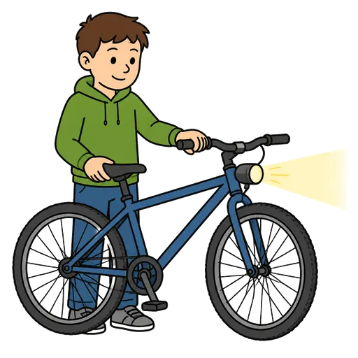 Pittogramma CAA: luce anteriore per bicicletta