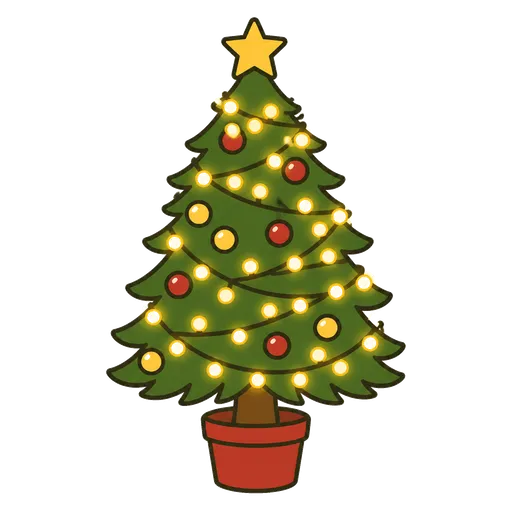 AAC-Piktogramm: Weihnachtsbaum-Lichter