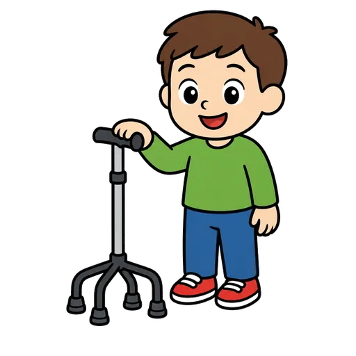Pittogramma CAA: bastone da passeggio a quattro zampe