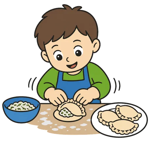 Piktogram AAC: lepić pierogi