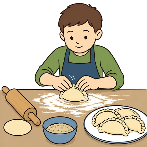 Piktogram AAC: lepić pierogi