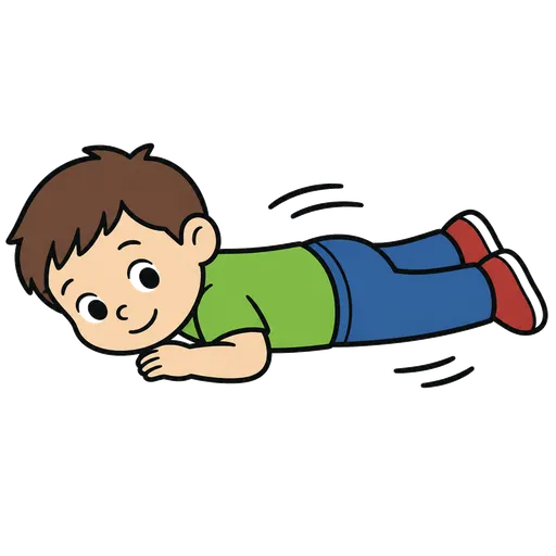 Piktogram AAK: ležať na bruchu