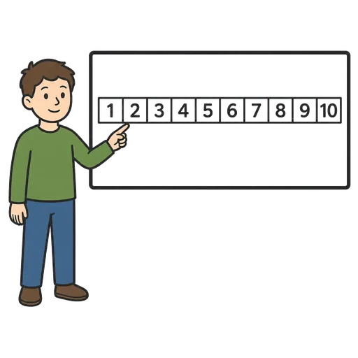 AAC pictogram: numbers from 1 to 10