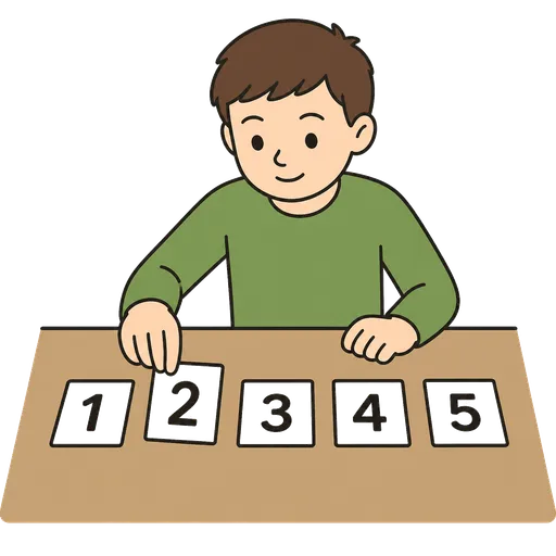 AAC pictogram: numbers from smallest to largest