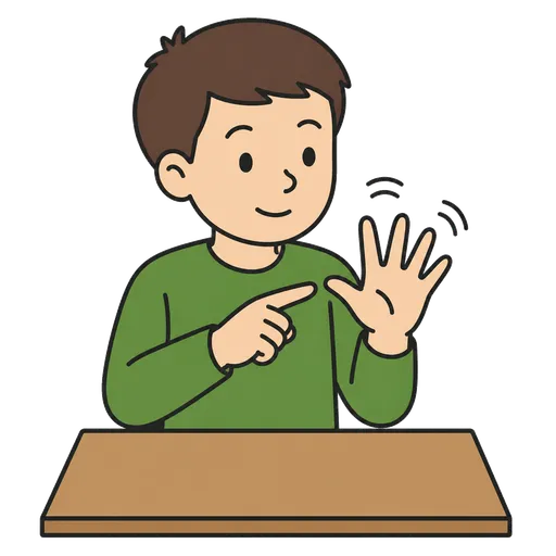 AAC pictogram: counting on fingers