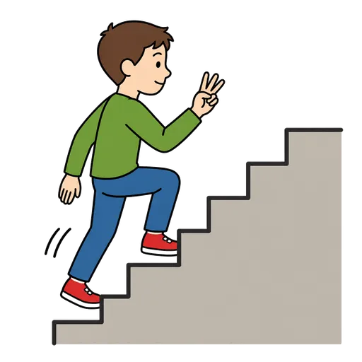 Pictograma CAA: counting stairs while going up