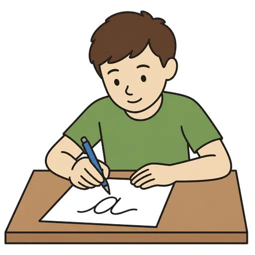 AAC-Piktogramm: Schreibschriftbuchstabe