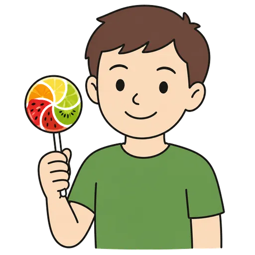 Piktogram AAC: lizak owocowy