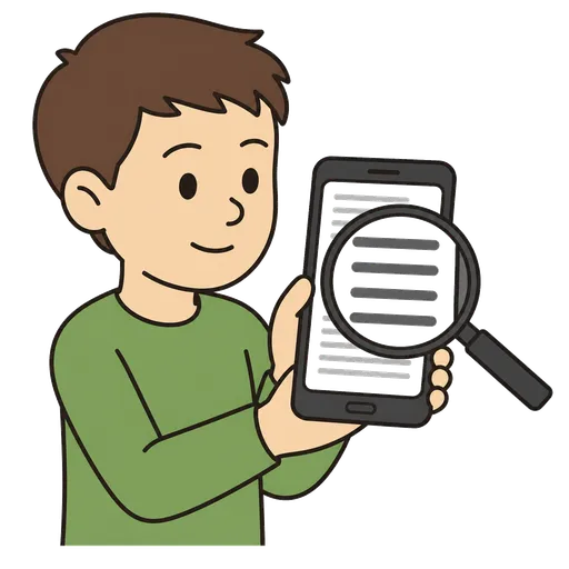 Pictograma CAA: ampliar texto en un teléfono