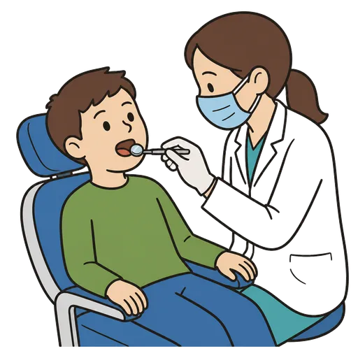 Piktogram AAC: lusterko dentystyczne