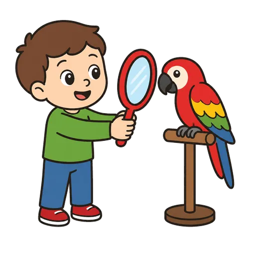 Pittogramma CAA: specchio per pappagallo