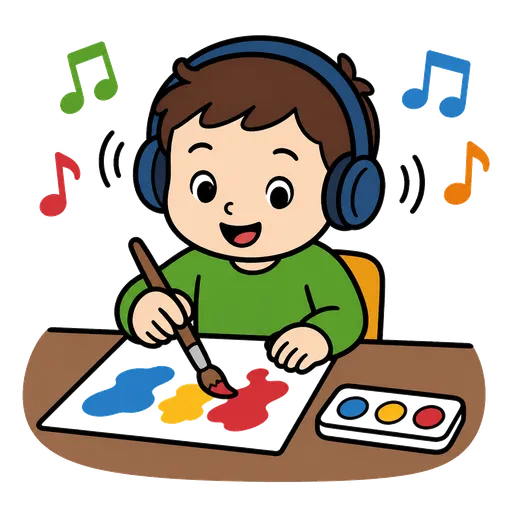 Piktogram AAC: malowanie do muzyki