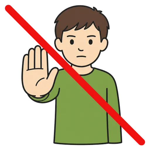 AAC-Piktogramm: Ich habe das Recht, Nein zu sagen