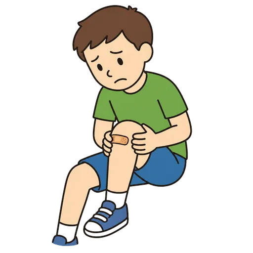 Piktogram AAC: mam rozbite kolano