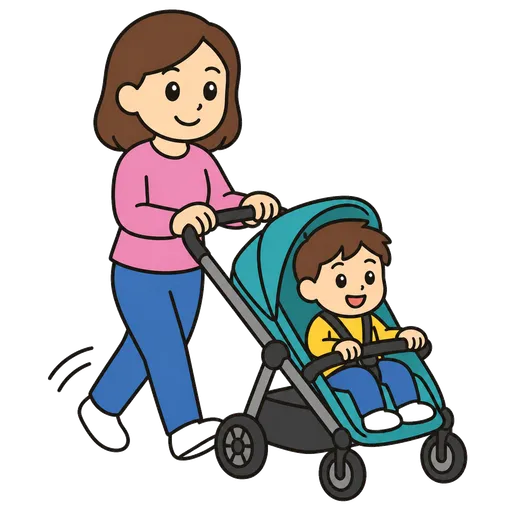 AAC-Piktogramm: Mama mit Kinderwagen