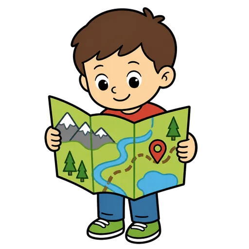 Piktogram AAC: mapa turystyczna