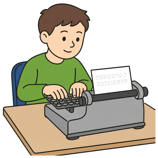 AAC-Piktogramm: Blindenschreibmaschine