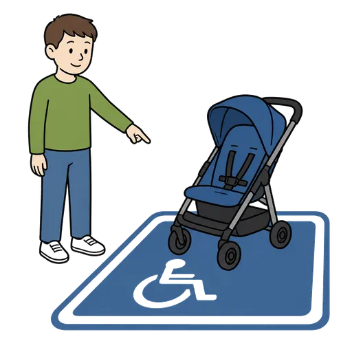 Piktogram AAC: miejsce dla wózka