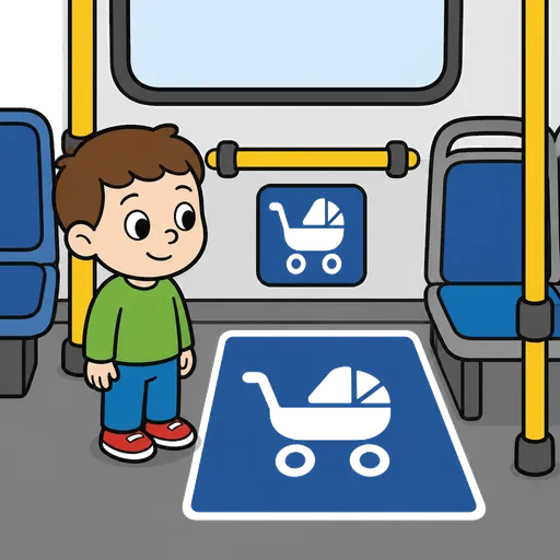 Piktogram AAC: miejsce dla wózka w autobusie