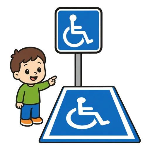 Piktogram AAC: miejsce parkingowe dla niepełnosprawnych